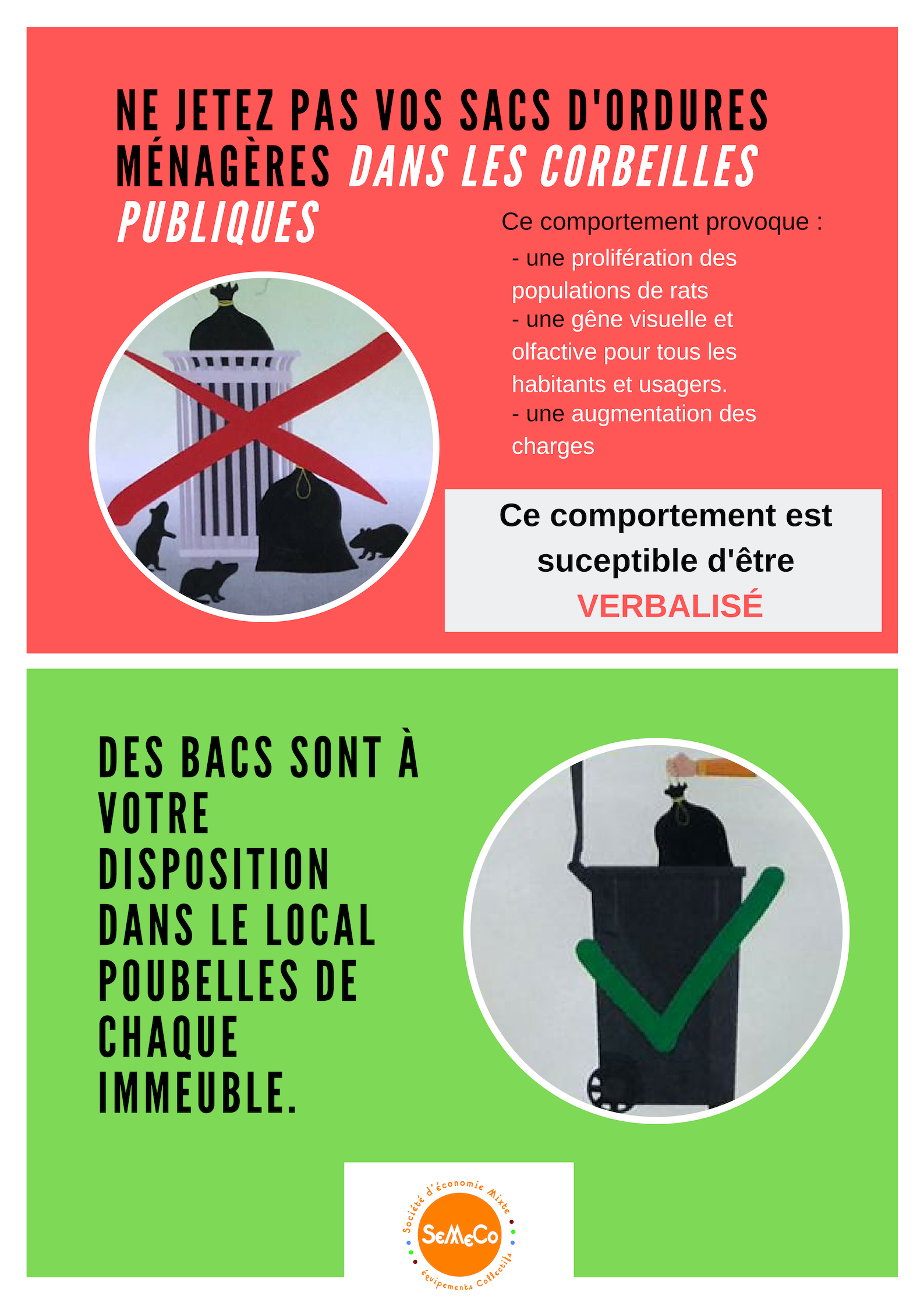 Ne Jetez Pas Vos Sacs D'ordures Ménagères Dans Les Corbeilles Publiques ...